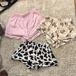 Set of Three Cute Printed Pj Shorts